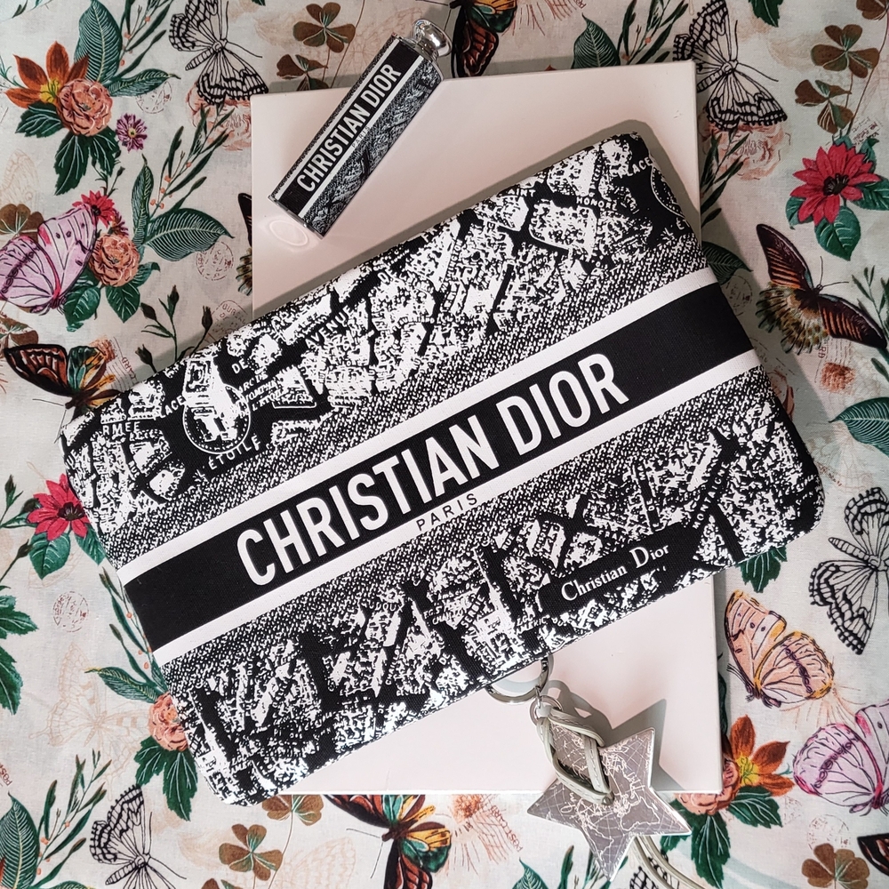 CHRISTIAN DIOR Paris Motif GWP Cosmetic Soft Clutch w/ Zipper NWT